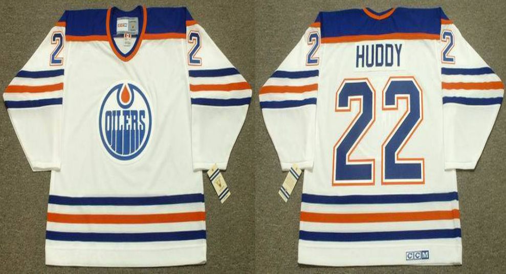2019 Men Edmonton Oilers 22 Huddy White CCM NHL jerseys